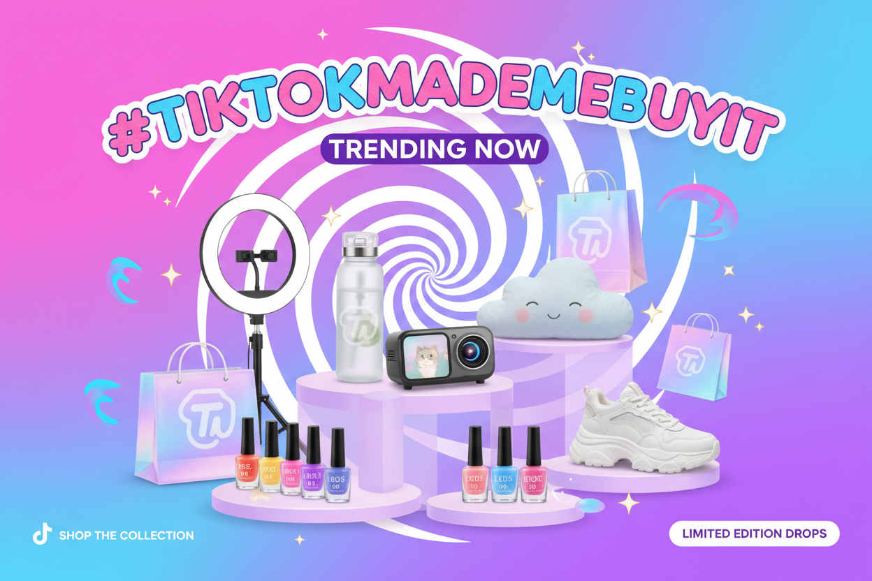 Trending TikTok products 2025 — viral must-haves from #TikTokMadeMeBuyIt, beauty gadgets, home accessories, and lifestyle items trending now in the USA.