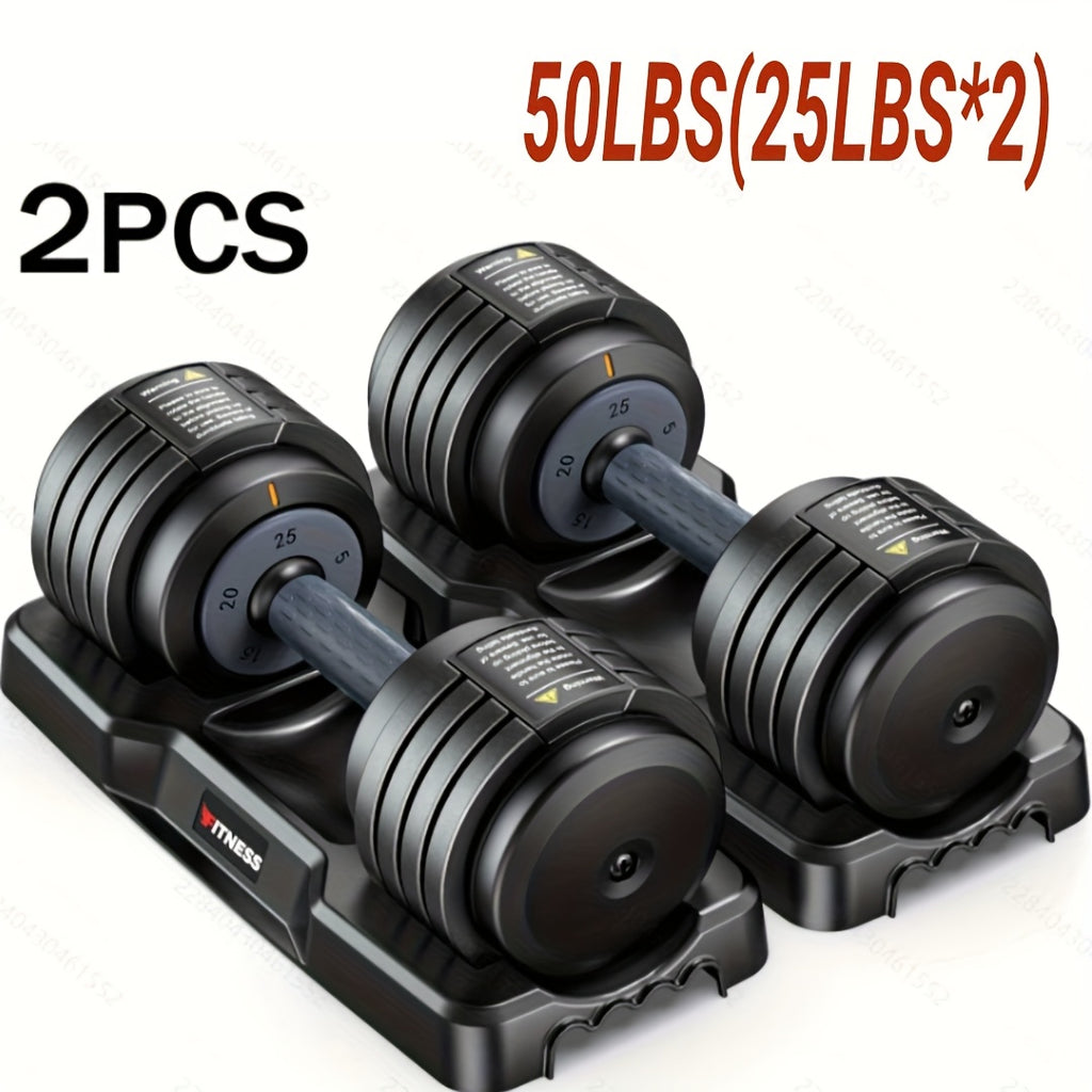 Adjustable Dumbbell Set 110lbs/50lbs – 5-in-1 Non-Slip Weight Set for Home Gym
