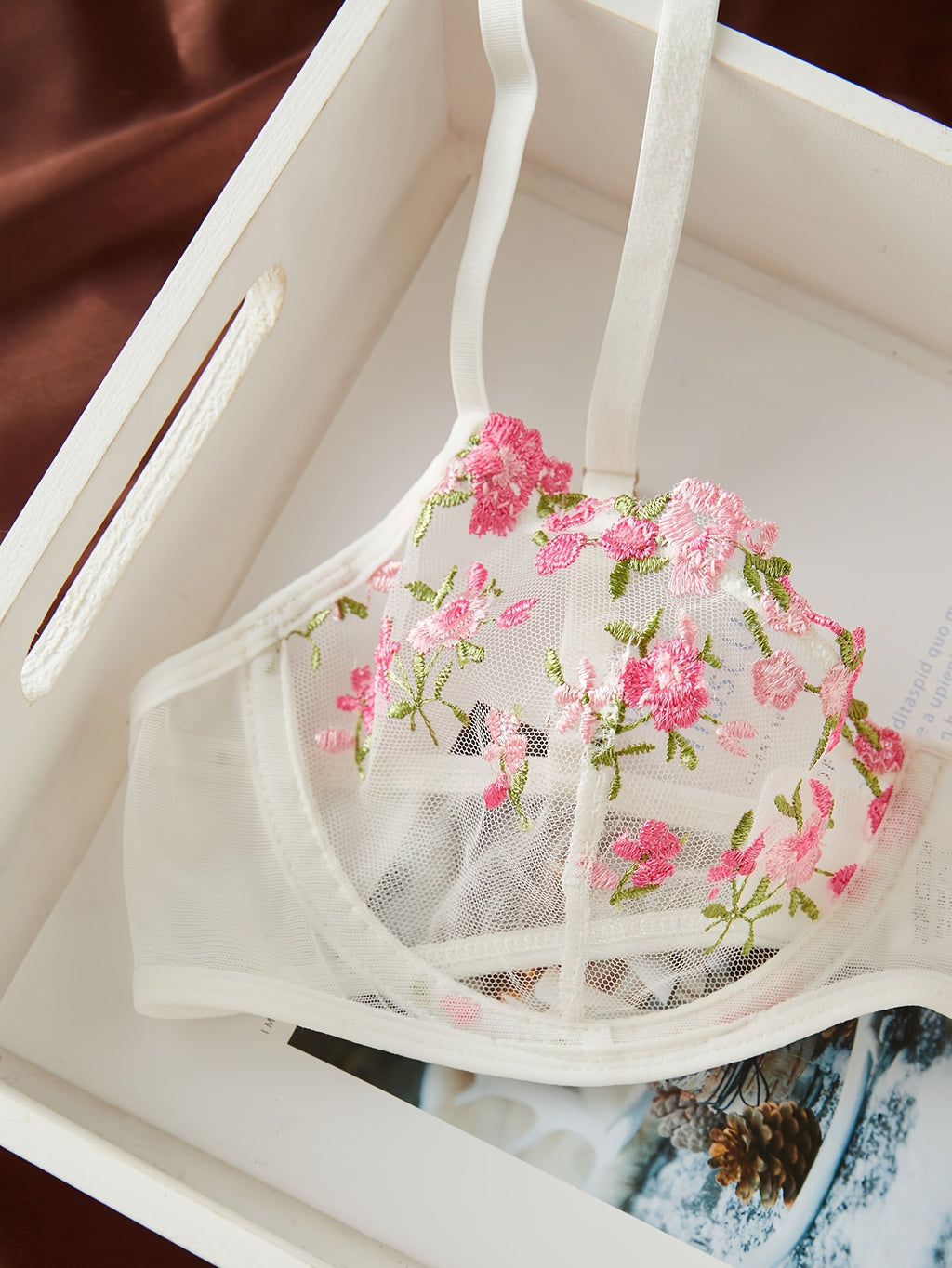 Sexy Lightweight Lace Bra & Underwear Set – Transparent Floral Embroidered