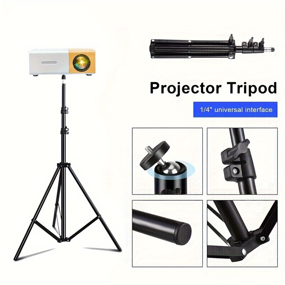 Adjustable Universal Projector Tripod – 43" to 82" Aluminum Stand for Projectors, Cameras & Phones