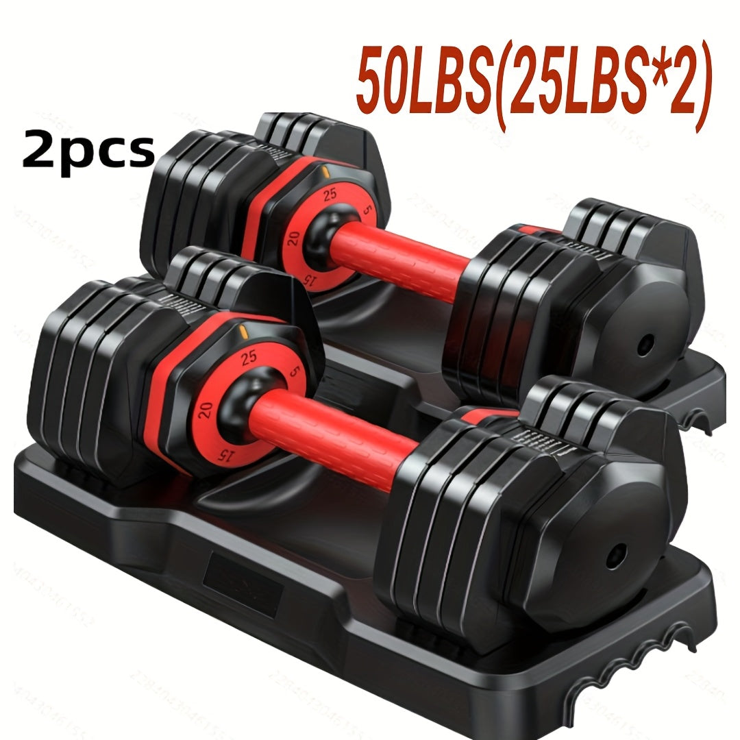 Adjustable Dumbbell Set 110lbs/50lbs – 5-in-1 Non-Slip Weight Set for Home Gym