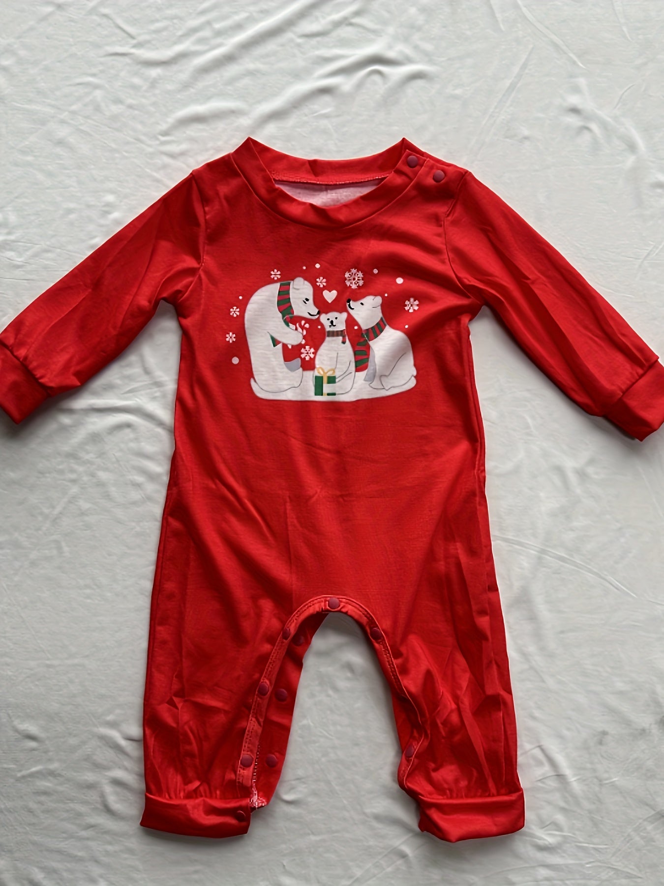 Adorable Family Matching Polar Bear Snowflake Print Christmas Underwear Set