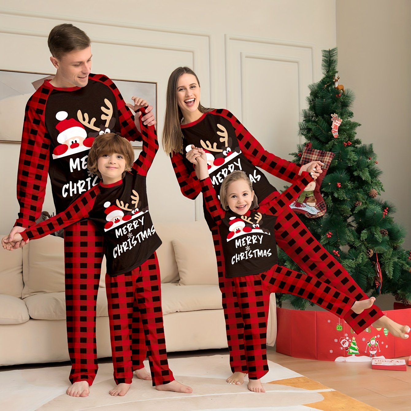Family Matching Christmas Underwear Set – Holiday Plaid & Festive Prints for Parents & Kids