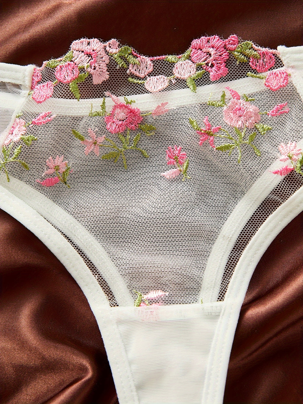 Sexy Lightweight Lace Bra & Underwear Set – Transparent Floral Embroidered