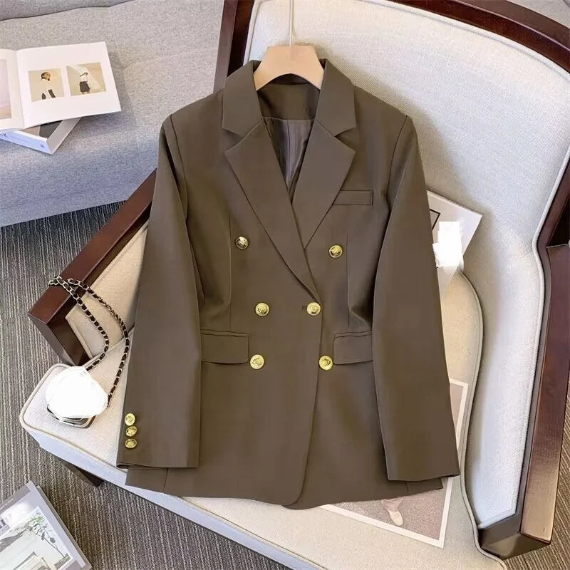 Women's Casual Loose Fit Blazer – Straight-Cut Fashion Suit Jacket