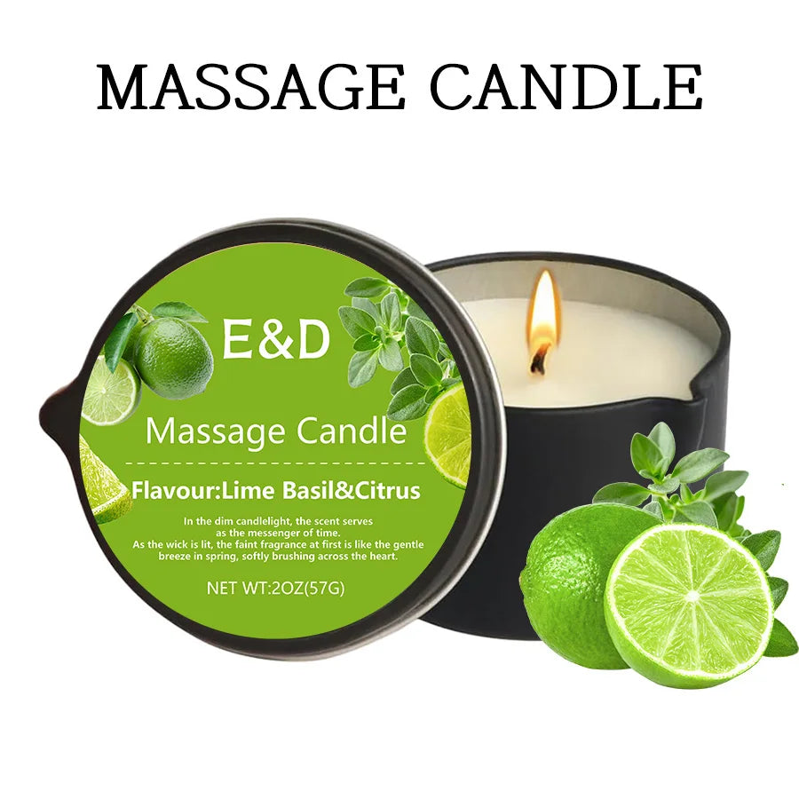 Massage Oil Candle – Aromatherapy Scented Candle for Stress Relief & Skin Care
