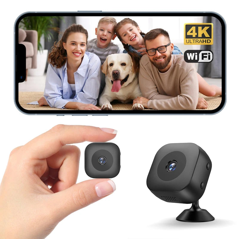 Mini 4K Security Camera – Full-Color Night Vision, Waterproof WiFi Surveillance