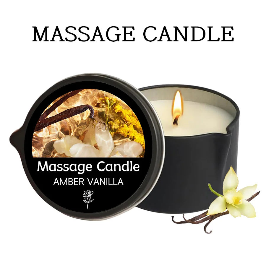 Luxury Aromatherapy Massage Oil Candle – Stress Relief & Skin Moisturizing