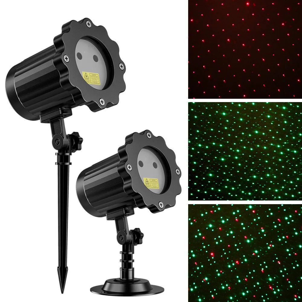 Christmas Projector Light Outdoor – Red & Green Star Shower Laser Garden Lights for Holiday Decoration