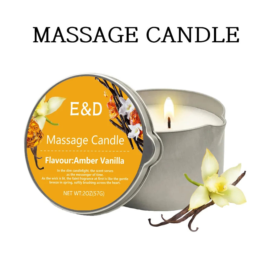 Massage Oil Candle – Aromatherapy Scented Candle for Stress Relief & Skin Care