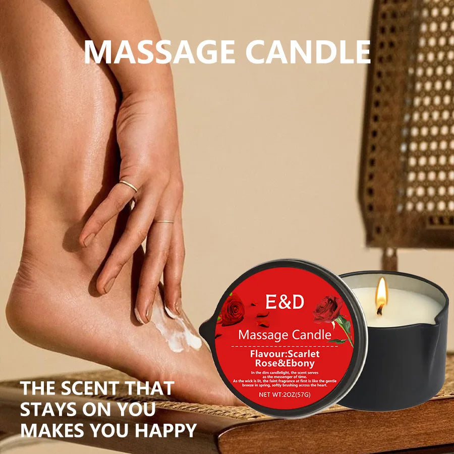 Massage Oil Candle – Aromatherapy Scented Candle for Stress Relief & Skin Care