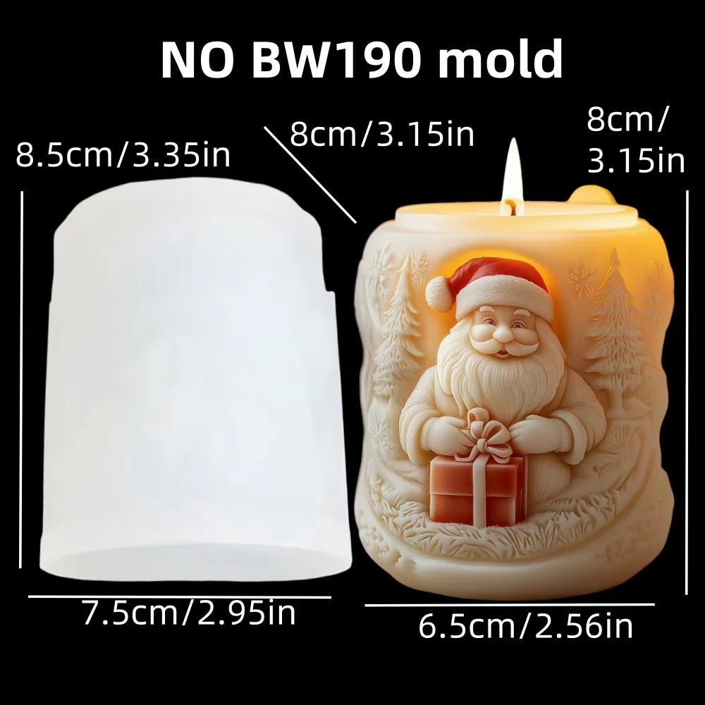 Christmas House Candle Mold – Santa Claus on Roof Silicone Mold