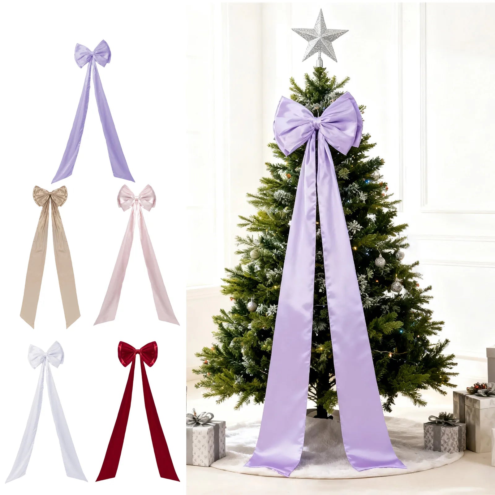 Christmas Bow Double Layer Large – Satin Style Tree Ornament