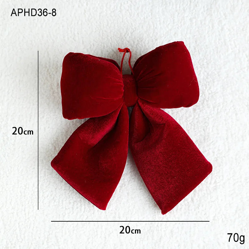 Christmas Bow Decoration – Velvet Red Bow Knot Baubles