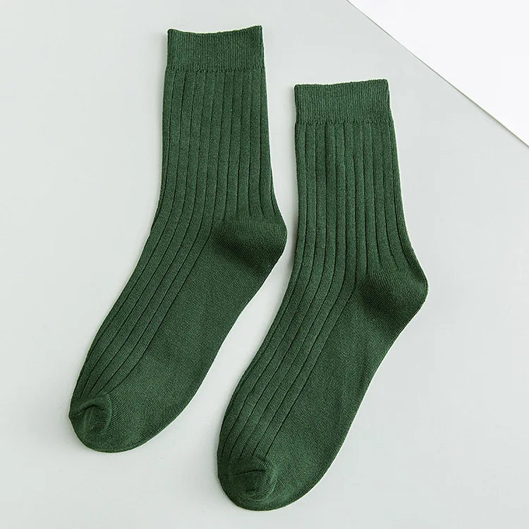 Men's Cotton Warm Socks – Black & White Winter Socks (EU 39–44)