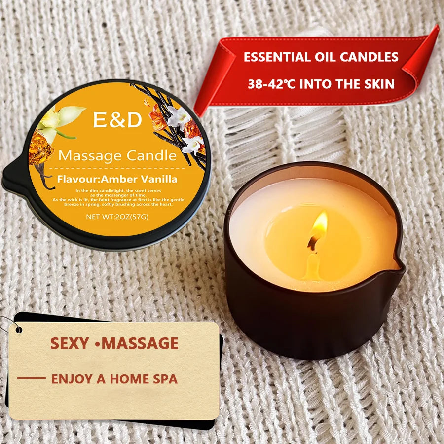 Luxury Aromatherapy Massage Oil Candle – Stress Relief & Skin Moisturizing