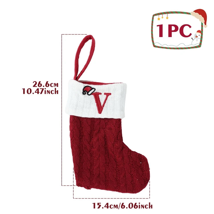 Christmas Alphabet Knit Stockings – Tree Ornaments & Holiday Decor