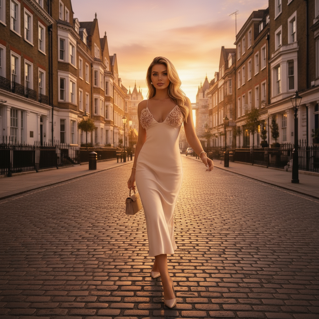 Elegant Satin Ruched Backless Midi Dress – 2025 Summer Party Fashion