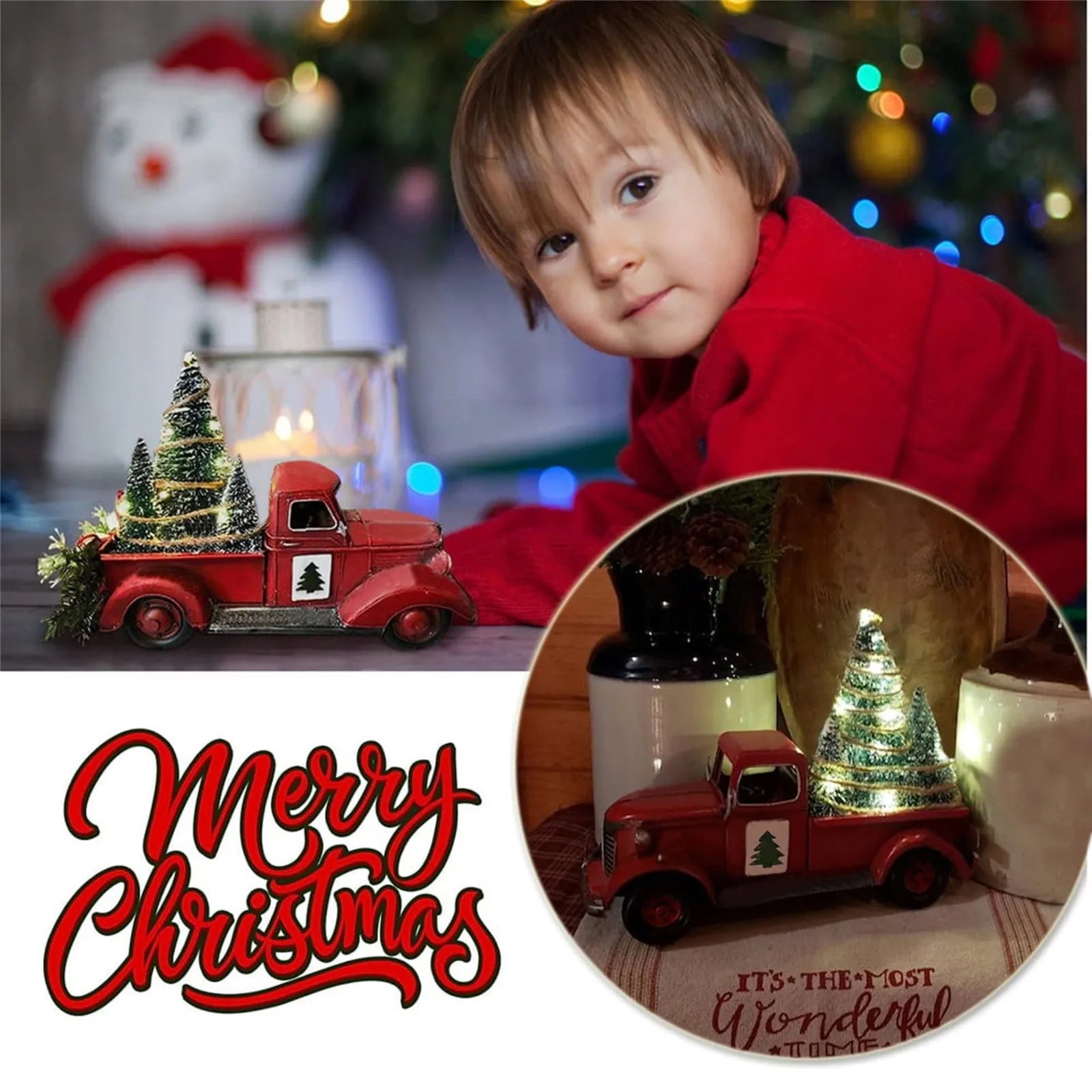 Red Truck Christmas Ornament – Rustic Resin Tree Decoration