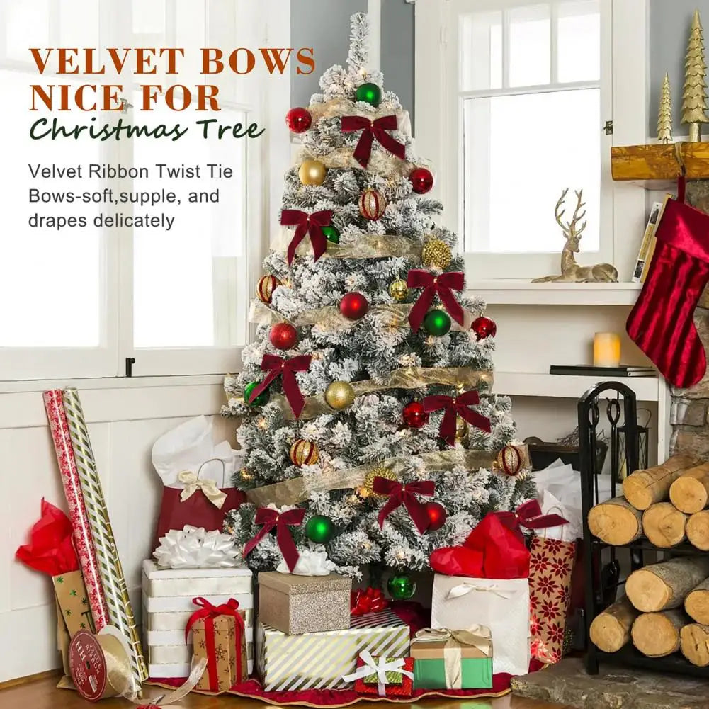 Christmas Bowknot Decoration – Exquisite Velvet Holiday Bows for DIY & Gifts