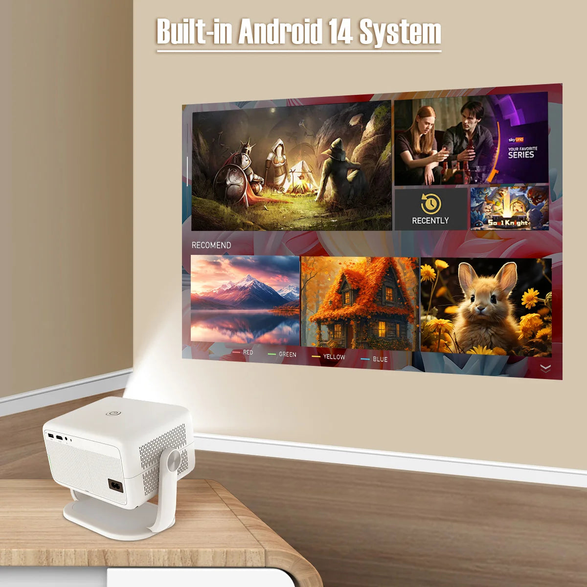 Magcubic L018 8K Android Projector – 650 ANSI, Auto Focus, WiFi6 & BT5.4