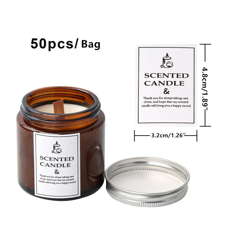 Self-Adhesive Candle Packaging Labels – Gift Box & Warning Seal Stickers