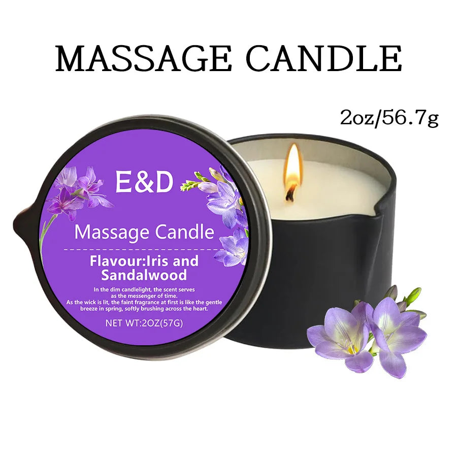 Massage Oil Candle – Aromatherapy Scented Candle for Stress Relief & Skin Care