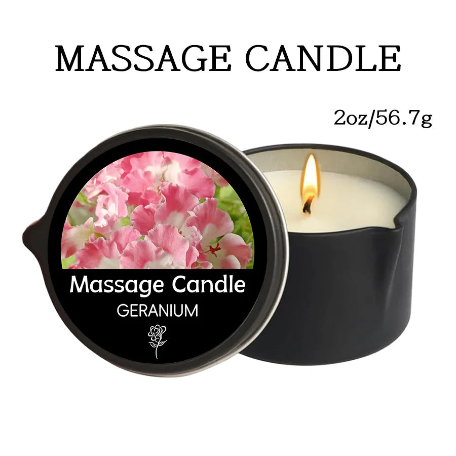 Massage Oil Candle – Aromatherapy Scented Candle for Stress Relief & Skin Care