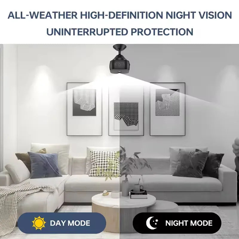 4K Mini Security Camera with Full-Color Night Vision, HD WiFi Monitoring, Waterproof & Motion Detection for Smart Home Surveillance