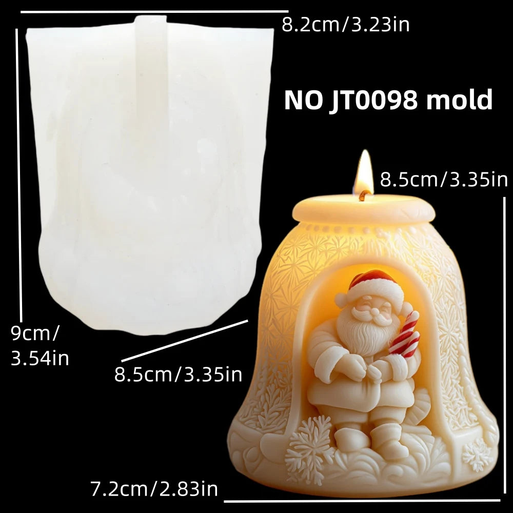 Christmas House Candle Mold – Santa Claus on Roof Silicone Mold