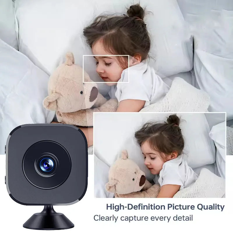 4K Mini Security Camera with Full-Color Night Vision, HD WiFi Monitoring, Waterproof & Motion Detection for Smart Home Surveillance