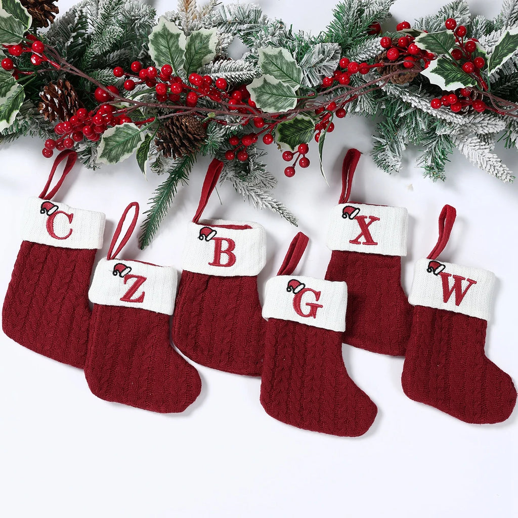 Christmas Alphabet Knit Stockings – Tree Ornaments & Holiday Decor