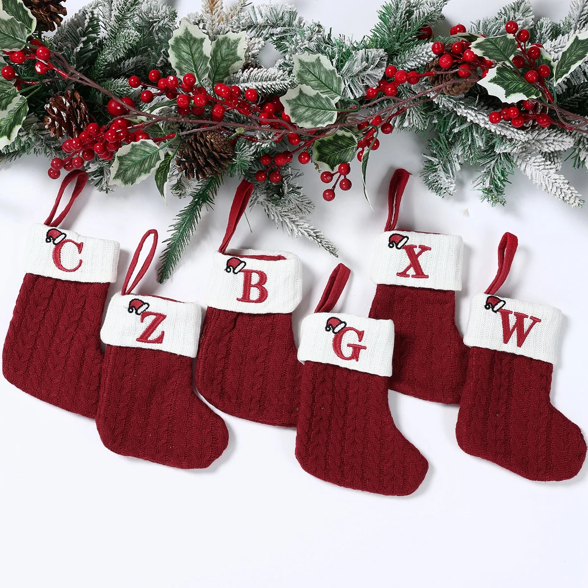 Christmas Alphabet Knit Stockings – Tree Ornaments & Holiday Decor