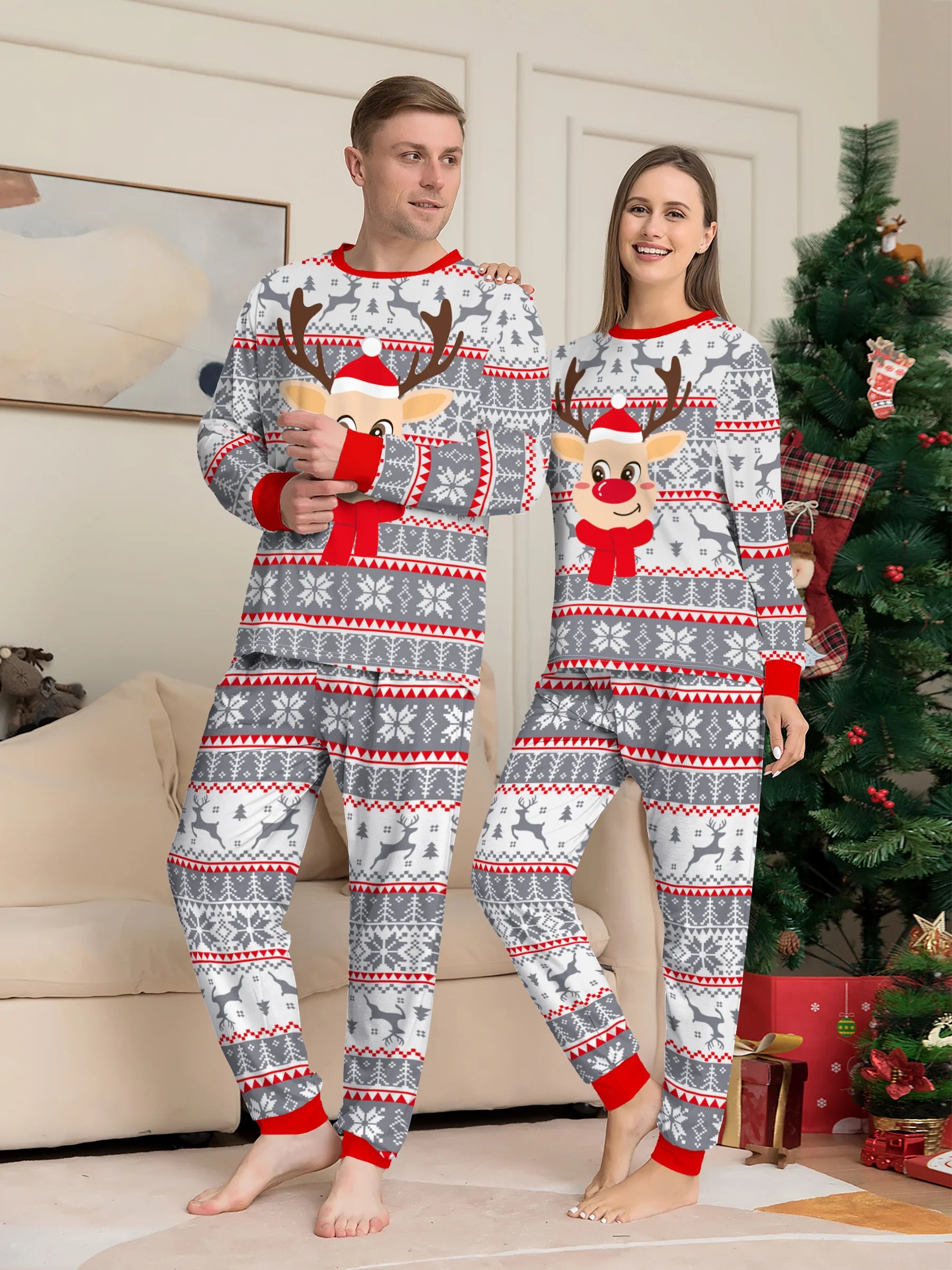 Family Matching Christmas Pajamas Set – Ugly Sweater Pattern Sleepwear