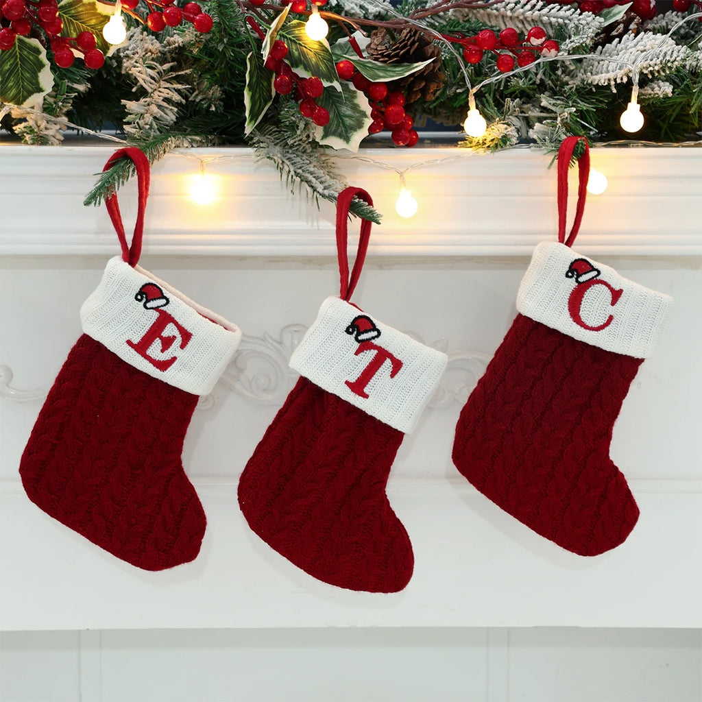 Christmas Alphabet Knit Stockings – Tree Ornaments & Holiday Decor