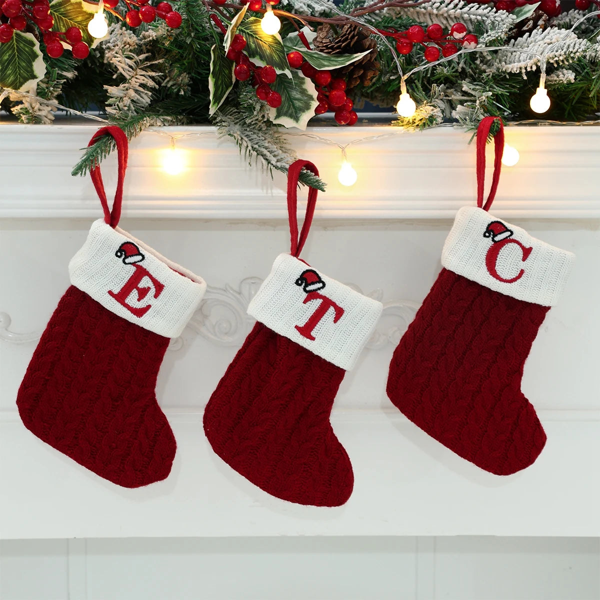 Christmas Alphabet Knit Stockings – Tree Ornaments & Holiday Decor