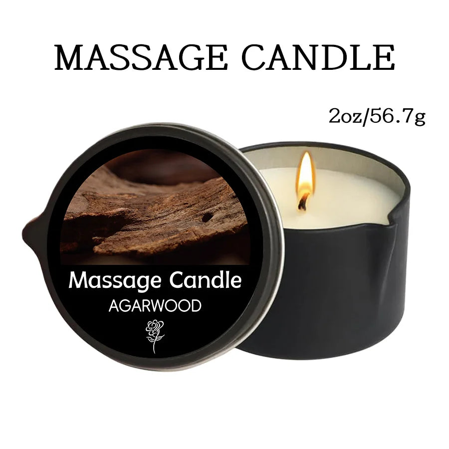 Massage Oil Candle – Aromatherapy Scented Candle for Stress Relief & Skin Care