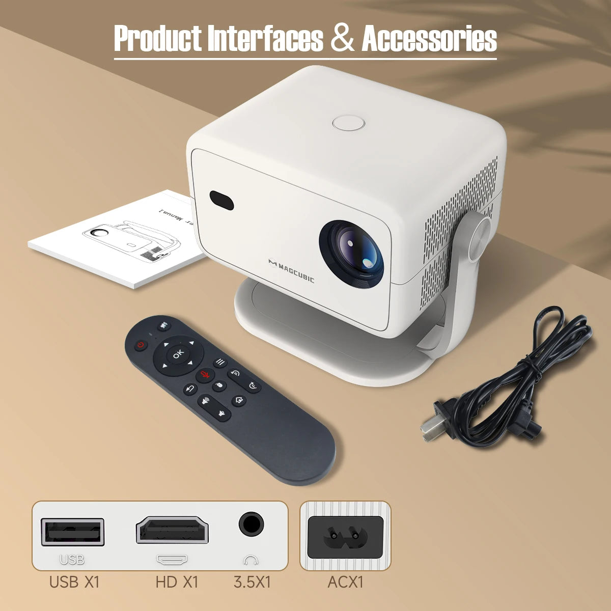 Magcubic L018 8K Android Projector – 650 ANSI, Auto Focus, WiFi6 & BT5.4