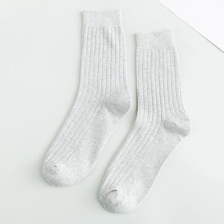 Men's Cotton Warm Socks – Black & White Winter Socks (EU 39–44)