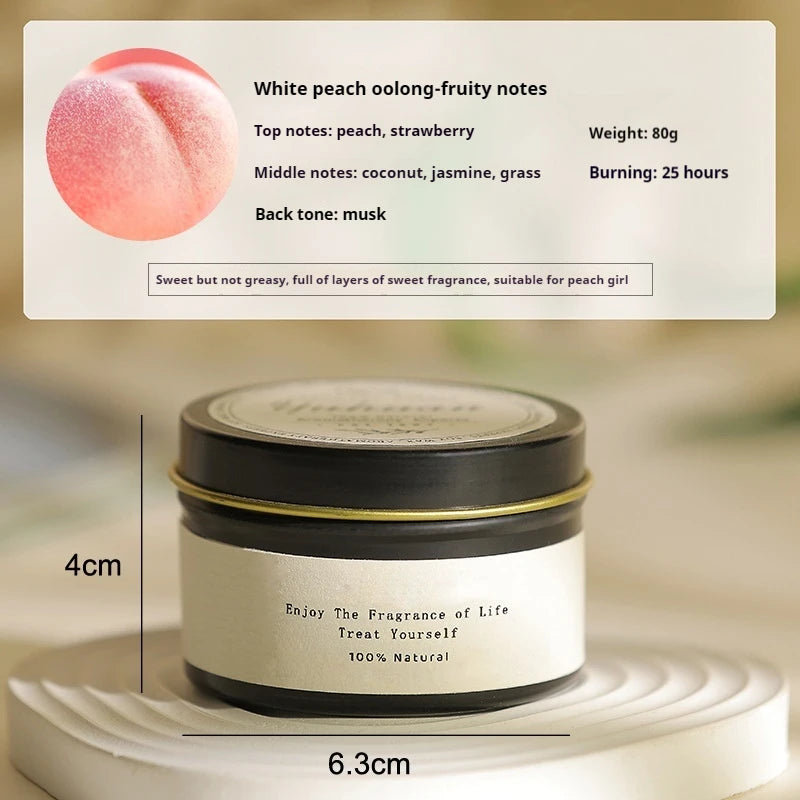 Black Tin Can Scented Candle with Wooden Wick – Classic Aromatic Home Decor