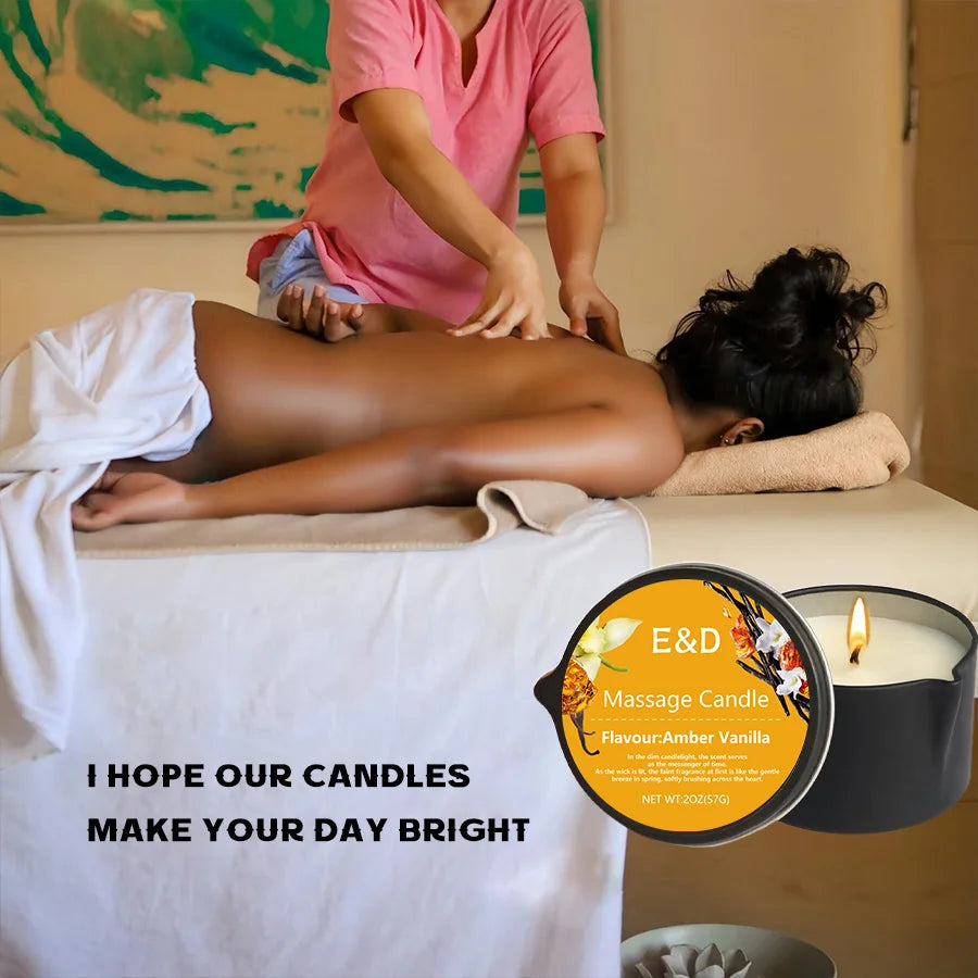 Luxury Aromatherapy Massage Oil Candle – Stress Relief & Skin Moisturizing