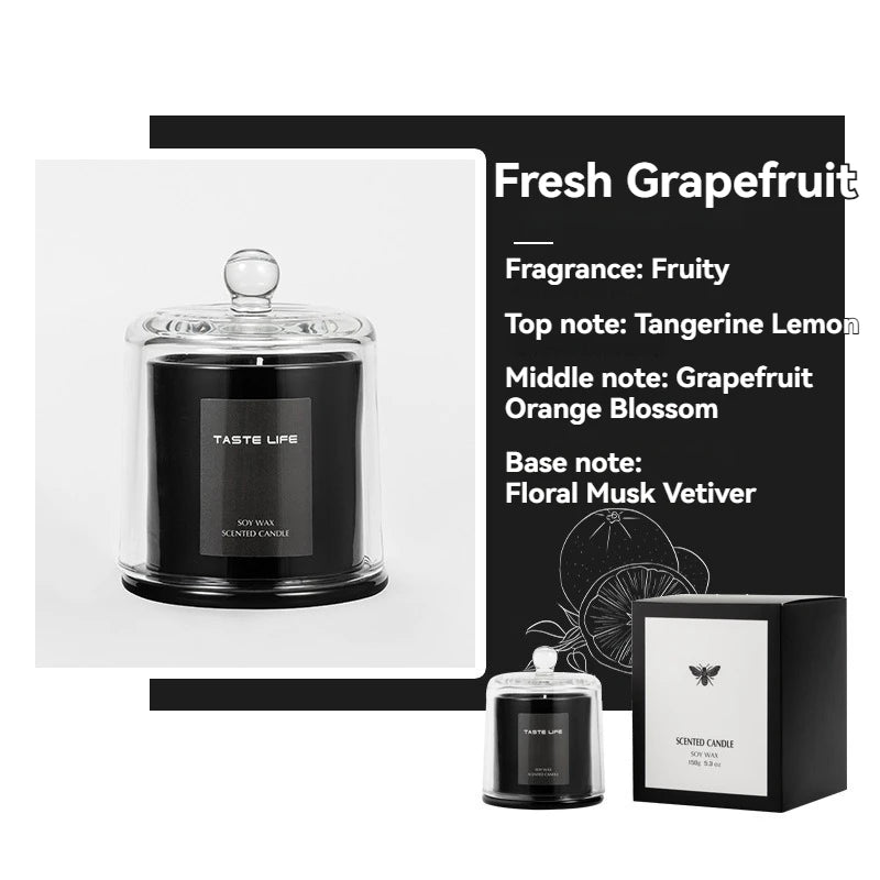 Premium Soy Wax Scented Candle with Glass Cloche – Smokeless Aromatherapy Candle for Home & Spa