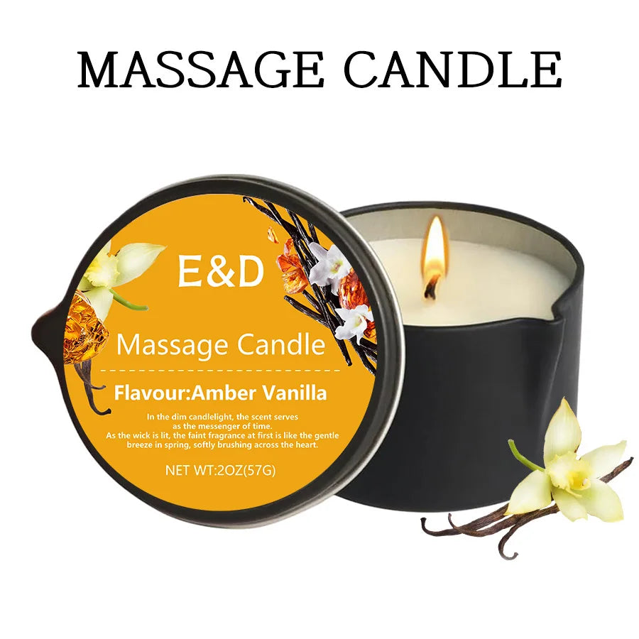 Massage Oil Candle – Aromatherapy Scented Candle for Stress Relief & Skin Care