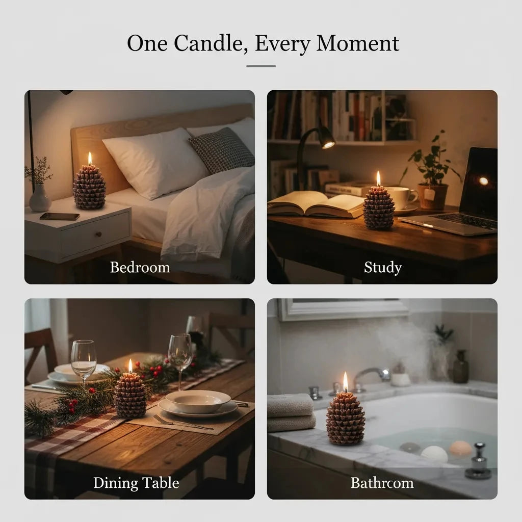 Christmas Pinecone Scented Candle – Festive Soy Wax Holiday Home Decor Gift