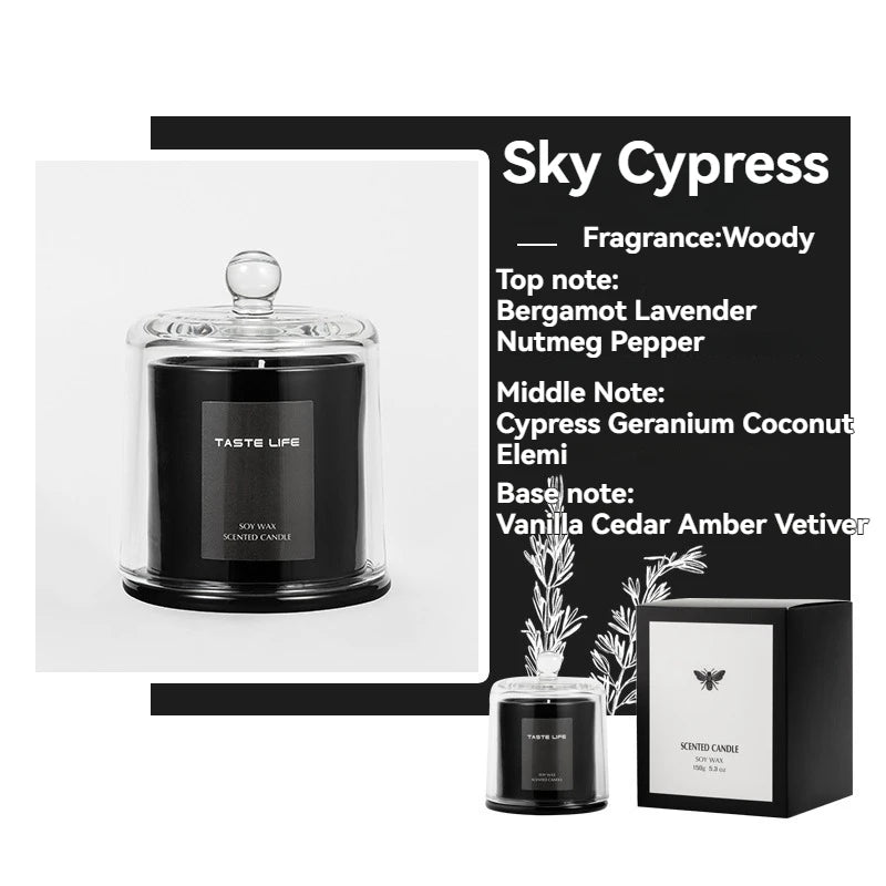 Premium Soy Wax Scented Candle with Glass Cloche – Smokeless Aromatherapy Candle for Home & Spa