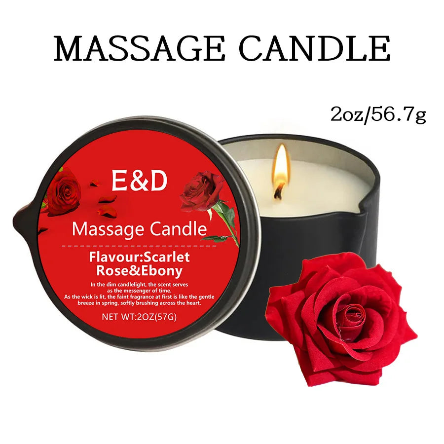 Massage Oil Candle – Aromatherapy Scented Candle for Stress Relief & Skin Care