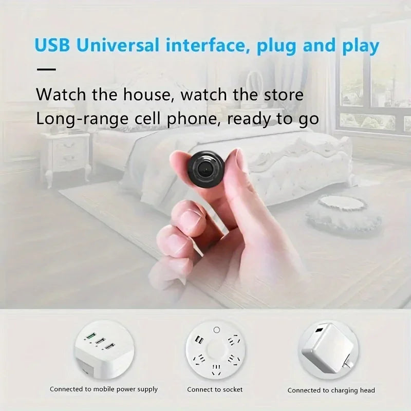Smart Home Security Camera - Small CCTV with Night Vision & Motion Detection