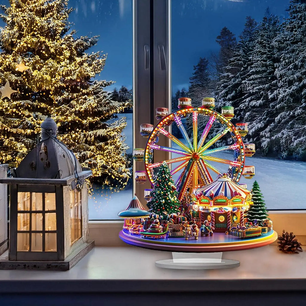 Christmas Village Ferris Wheel – 2D Acrylic Holiday Ornament