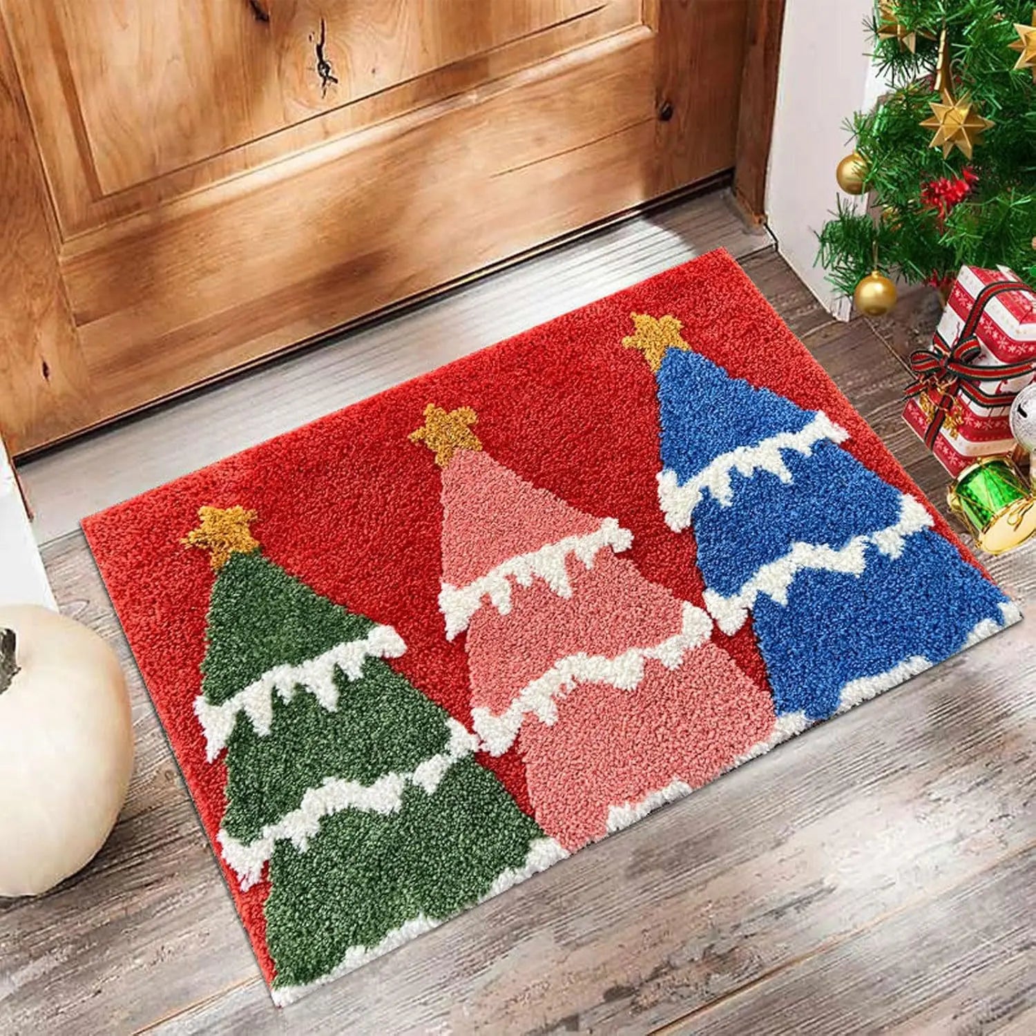 Red Santa Claus Christmas Doormat – Indoor & Outdoor Holiday Carpet