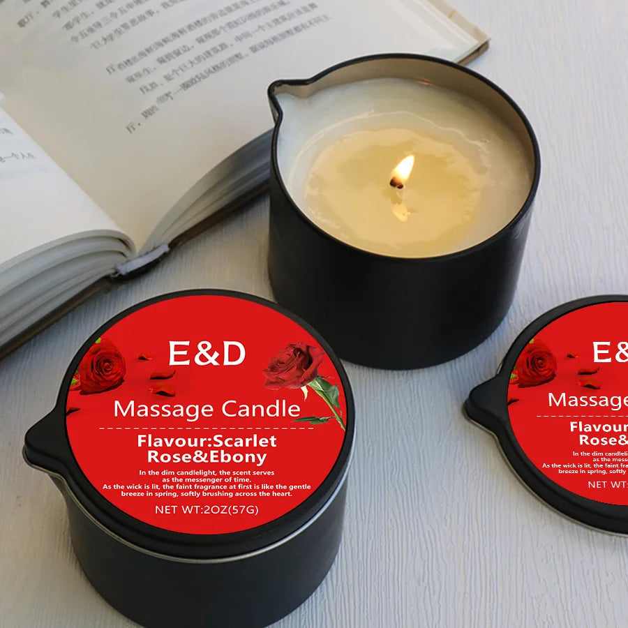 Massage Oil Candle – Aromatherapy Scented Candle for Stress Relief & Skin Care